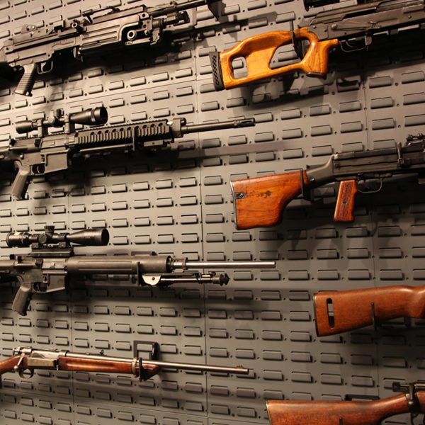 rifle display mounts on gun wall