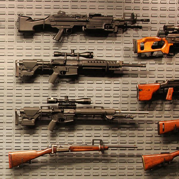 rifle display mounts on gun wall